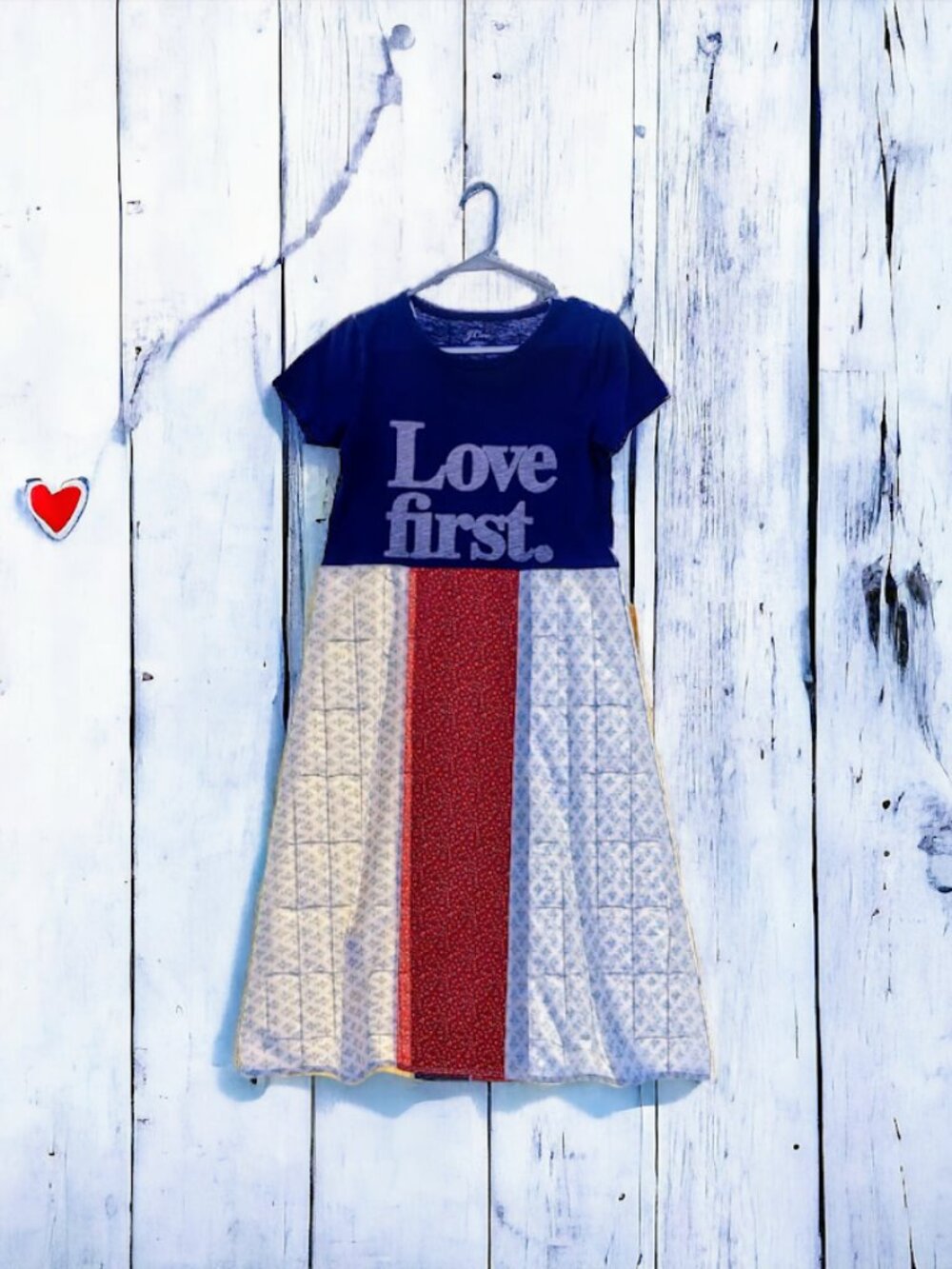 Upcycled Love First Patchwork Hippie Boho Maxi Dress XS